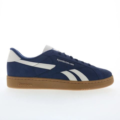 Reebok Club C Grounds UK Mens Blue Suede Lace Up Lifestyle Sneakers Shoes