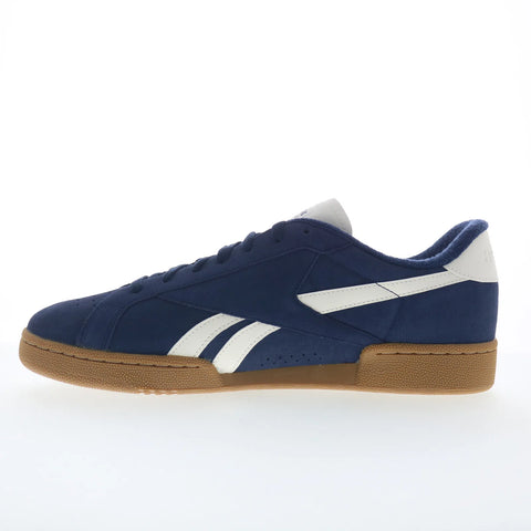Reebok Club C Grounds UK Mens Blue Suede Lace Up Lifestyle Sneakers Shoes