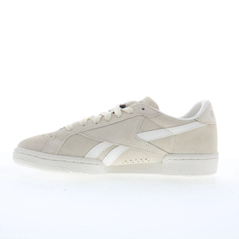Reebok Club C Grounds UK Womens Beige Suede Lace Up Lifestyle Sneakers Shoes