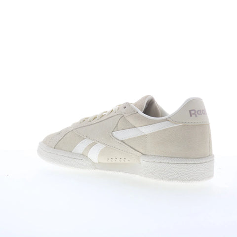 Reebok Club C Grounds UK Womens Beige Suede Lace Up Lifestyle Sneakers Shoes