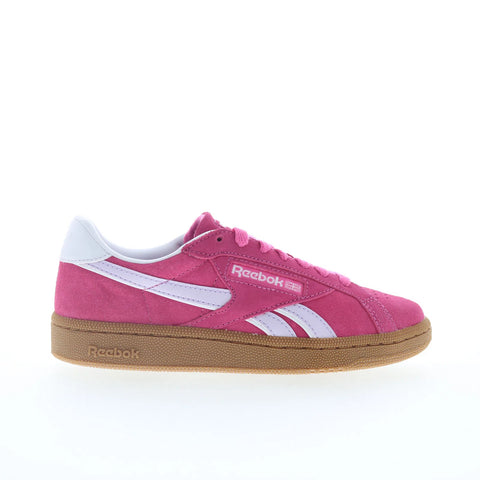 Reebok Club C Grounds UK Womens Pink Suede Lace Up Lifestyle Sneakers Shoes