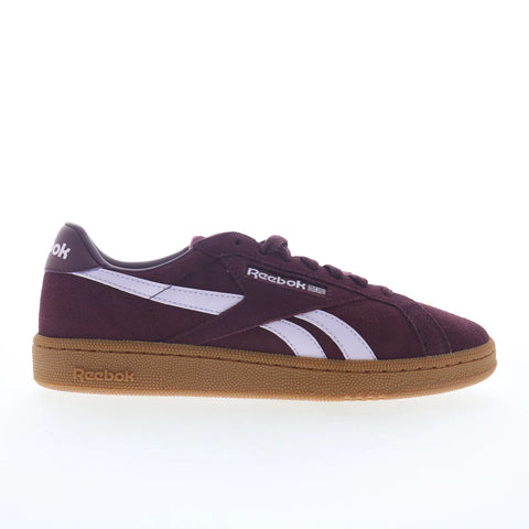 Reebok Club C Grounds UK Womens Red Suede Lace Up Lifestyle Sneakers Shoes