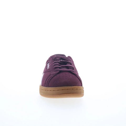 Reebok Club C Grounds UK Womens Red Suede Lace Up Lifestyle Sneakers Shoes