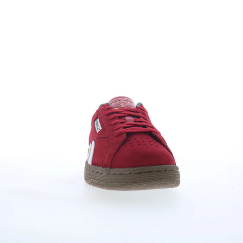 Reebok Club C Grounds UK Mens Red Suede Lace Up Lifestyle Sneakers Shoes