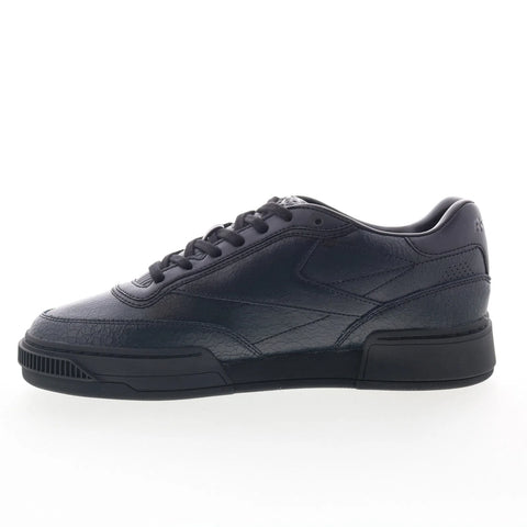 Reebok Club C LTD Mens Black Leather Lace Up Lifestyle Sneakers Shoes