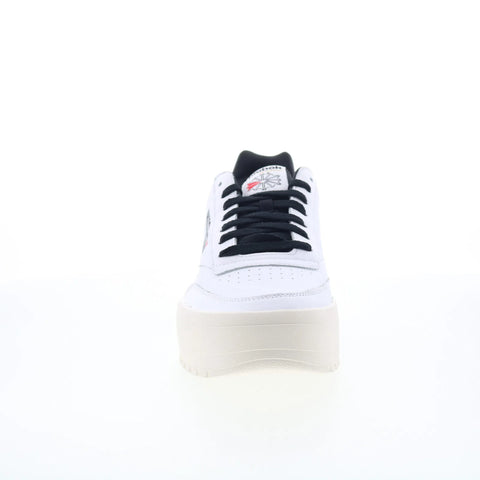 Reebok Club C Megacourt Mens White Leather Lace Up Lifestyle Sneakers Shoes