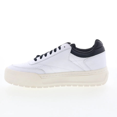 Reebok Club C Megacourt Mens White Leather Lace Up Lifestyle Sneakers Shoes