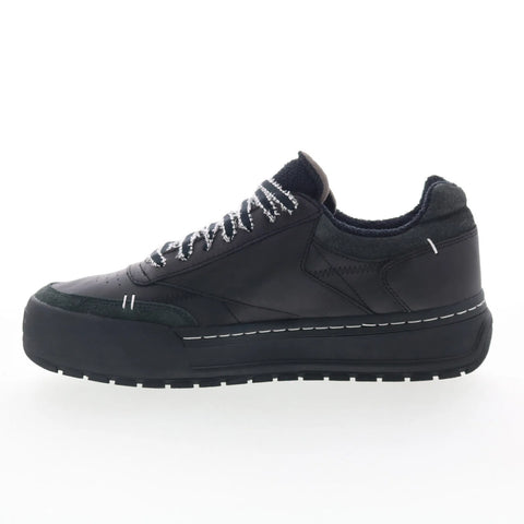 Reebok Club C Megacourt Mens Black Leather Lace Up Lifestyle Sneakers Shoes