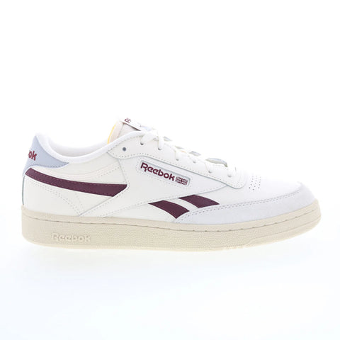 Reebok Club C Revenge Mens White Leather Lace Up Lifestyle Sneakers Shoes