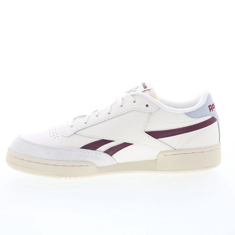 Reebok Club C Revenge Mens White Leather Lace Up Lifestyle Sneakers Shoes