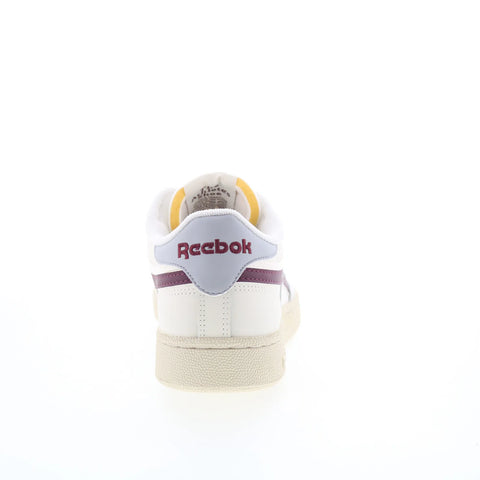 Reebok Club C Revenge Mens White Leather Lace Up Lifestyle Sneakers Shoes