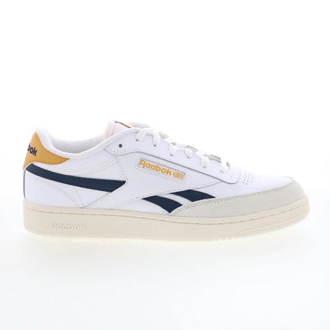 Reebok Club C Revenge Mens White Leather Lace Up Lifestyle Sneakers Shoes