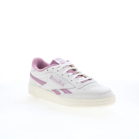 Reebok Club C Revenge Womens White Leather Lace Up Lifestyle Sneakers Shoes