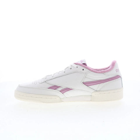 Reebok Club C Revenge Womens White Leather Lace Up Lifestyle Sneakers Shoes