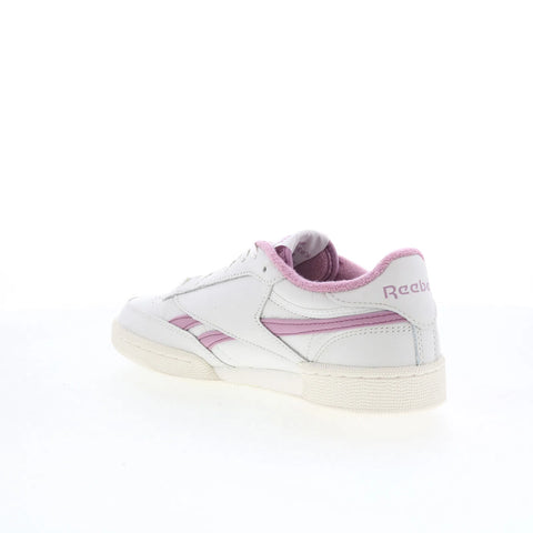 Reebok Club C Revenge Womens White Leather Lace Up Lifestyle Sneakers Shoes