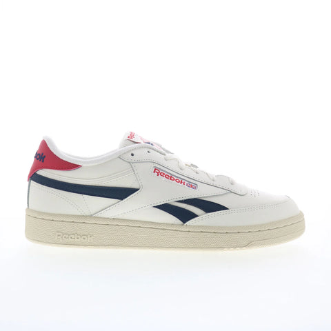 Reebok Club C Revenge Mens White Leather Lace Up Lifestyle Sneakers Shoes