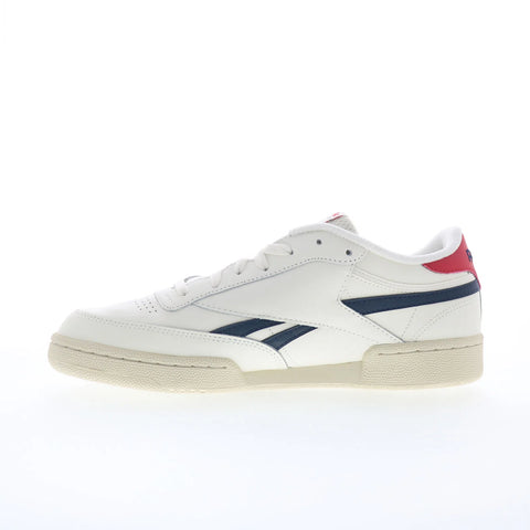 Reebok Club C Revenge Mens White Leather Lace Up Lifestyle Sneakers Shoes
