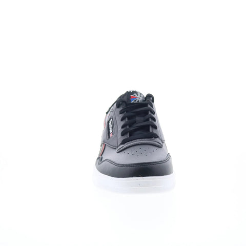 Reebok Club Memt Mens Black Leather Lace Up Lifestyle Sneakers Shoes