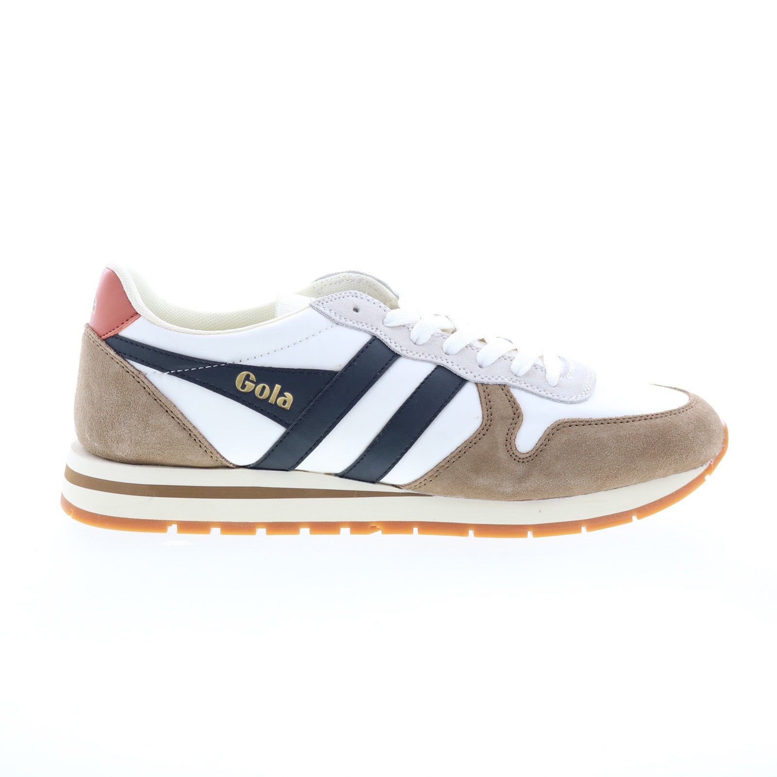 gola tobacco white Gola Daytona Chute CMB363 Mens White Suede Lace Up Lifestyle Sneakers