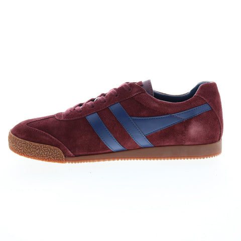 Gola Harrier Suede CMA192 Mens Burgundy Suede Lifestyle Sneakers Shoes