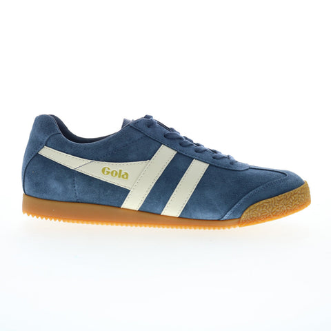Gola Harrier Suede CMA192 Mens Blue Suede Lace Up Lifestyle Sneakers Shoes
