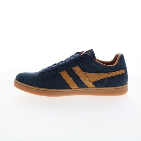 Gola Equipe Suede CMA495 Mens Blue Suede Lace Up Lifestyle Sneakers Shoes
