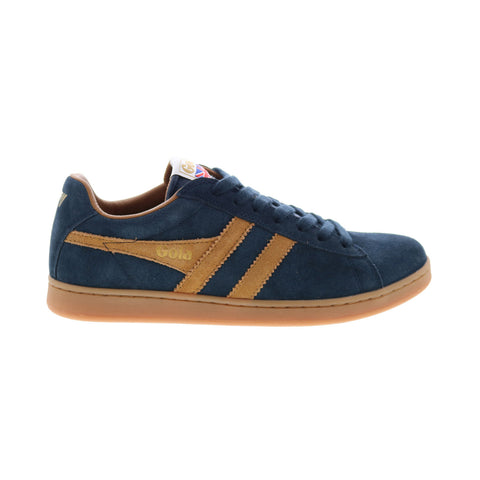 Gola Equipe Suede CMA495 Mens Blue Suede Lace Up Lifestyle Sneakers Shoes