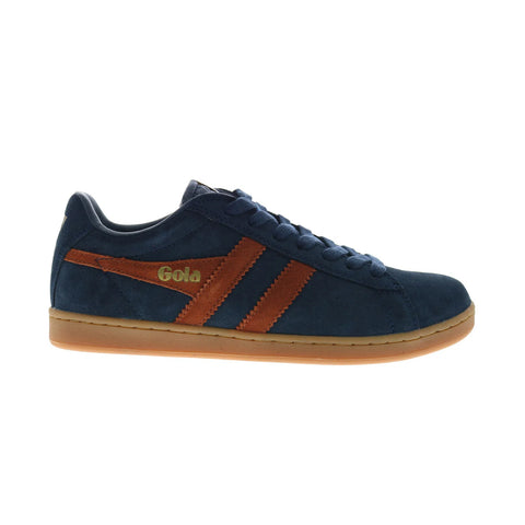 Gola Equipe Suede CMA495 Mens Blue Suede Lace Up Lifestyle Sneakers Shoes