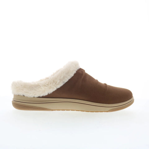 Clarks Coast Shine 26171728 Womens Brown Canvas Strap Clogs Slippers Shoes