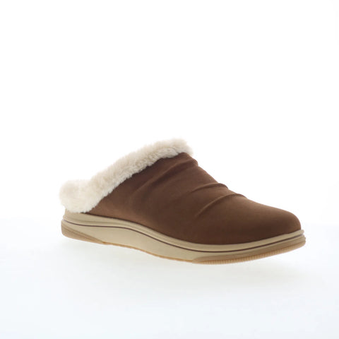 Clarks Coast Shine 26171728 Womens Brown Canvas Strap Clogs Slippers Shoes