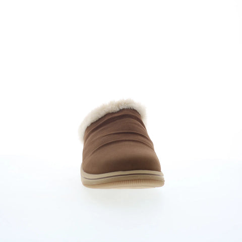 Clarks Coast Shine 26171728 Womens Brown Canvas Strap Clogs Slippers Shoes