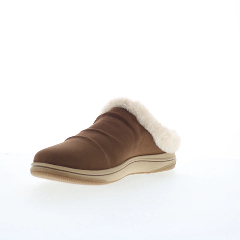 Clarks Coast Shine 26171728 Womens Brown Canvas Strap Clogs Slippers Shoes
