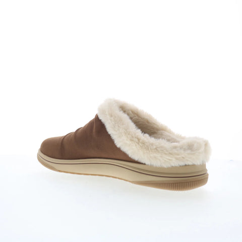 Clarks Coast Shine 26171728 Womens Brown Canvas Strap Clogs Slippers Shoes