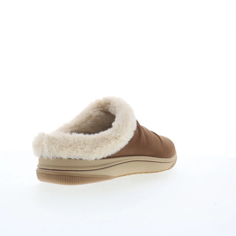 Clarks Coast Shine 26171728 Womens Brown Canvas Strap Clogs Slippers Shoes