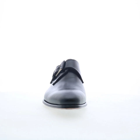 Mezlan Coimbra Leather Monk Strap Mens Black Loafers & Slip Ons Casua Shoes