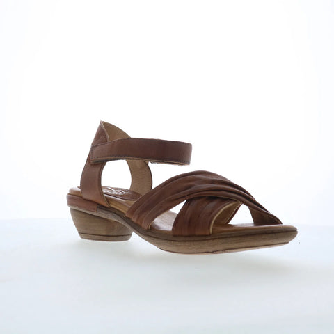 Miz Mooz Collette Womens Brown Leather Strap Heeled Sandals Shoes
