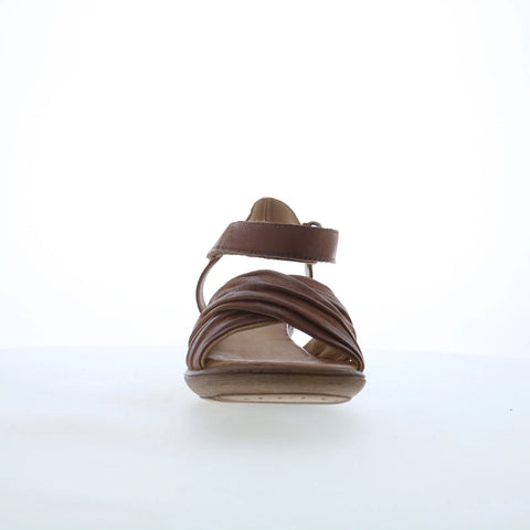 Miz Mooz Collette Womens Brown Leather Strap Heeled Sandals Shoes