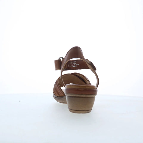 Miz Mooz Collette Womens Brown Leather Strap Heeled Sandals Shoes