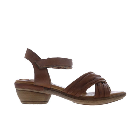 Miz Mooz Collette Womens Brown Leather Strap Heeled Sandals Shoes