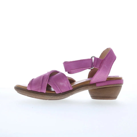Miz Mooz Collette Womens Pink Leather Strap Heeled Sandals Shoes