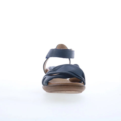 Miz Mooz Collette Womens Blue Leather Strap Heeled Sandals Shoes