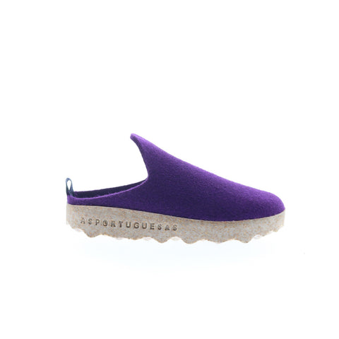 Asportuguesas Come COME023ASP-036 Womens Purple Slip On Clog Flats Shoes