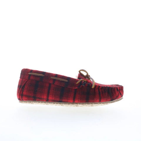 Minnetonka Comfy Moc 4000602 Womens Red Canvas Loafer Slippers Shoes