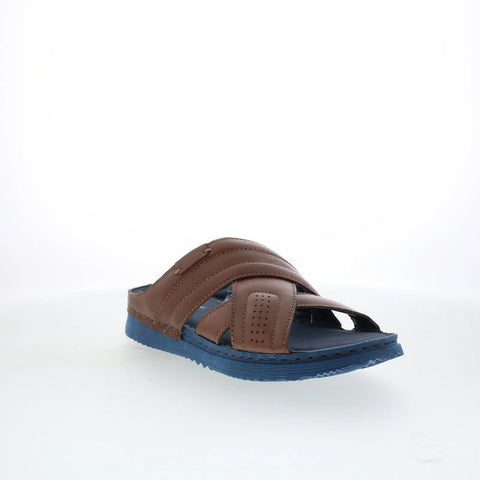 Pajar Como 47000 Mens Brown Leather Slip On Slides Sandals Shoes