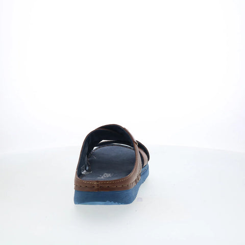 Pajar Como 47000 Mens Brown Leather Slip On Slides Sandals Shoes