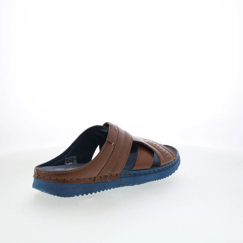 Pajar Como 47000 Mens Brown Leather Slip On Slides Sandals Shoes