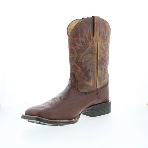 Justin Boots Conroe Smooth Ostrich Square Toe Mens Brown Wide Western Boots