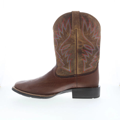 Justin Boots Conroe Smooth Ostrich Square Toe Mens Brown Wide Western Boots