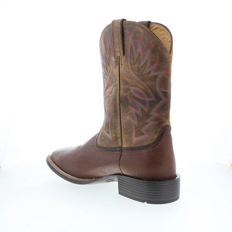Justin Boots Conroe Smooth Ostrich Square Toe Mens Brown Wide Western Boots
