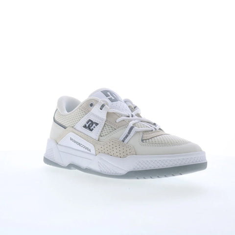 DC Construct ADYS100822-OWH Mens Beige Leather Skate Inspired Sneakers Shoes